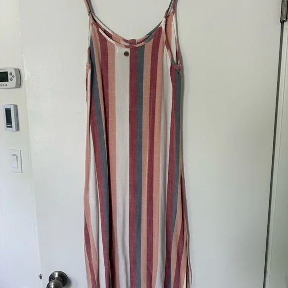 Striped Multicolor Sleeveless Midi Dress - Picture 2 of 2